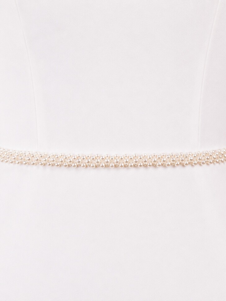 Perfect Bridal Cinto de noiva bonito e delicado com contas de pérola