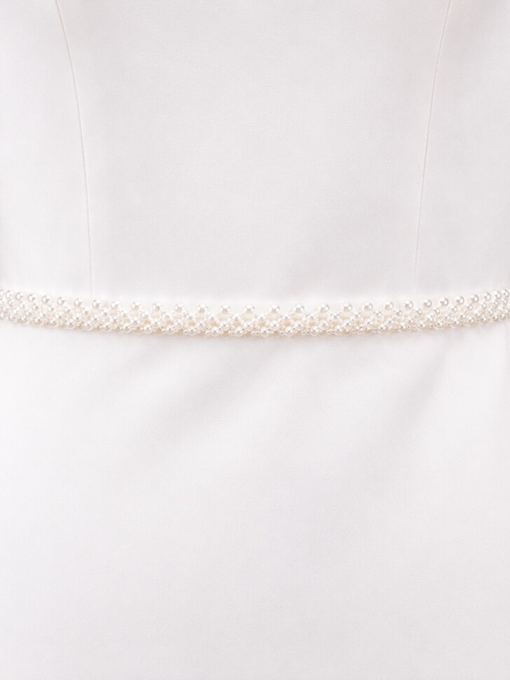 Perfect Bridal Cinto de noiva com design simples de pérolas