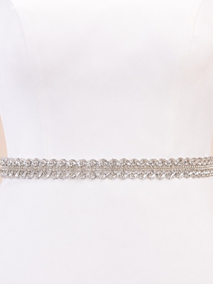 Perfect Bridal Cinto de noiva vintage glamoroso com cristais prateados brilhantes