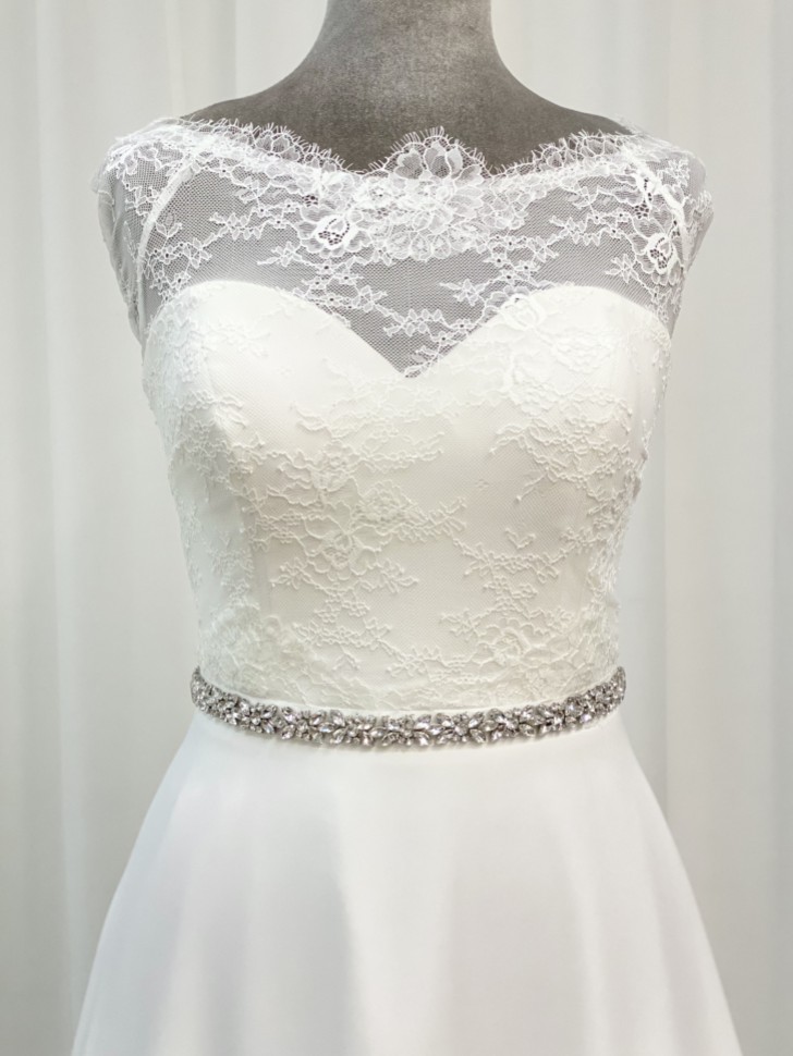 Perfect Bridal Cinturón de boda «Gabrielle Slim» con adornos de cristal