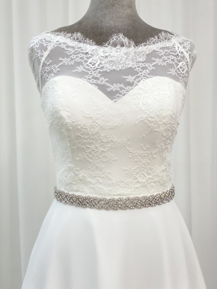 Perfect Bridal Cinturón de boda «Josefina» con cristales brillantes