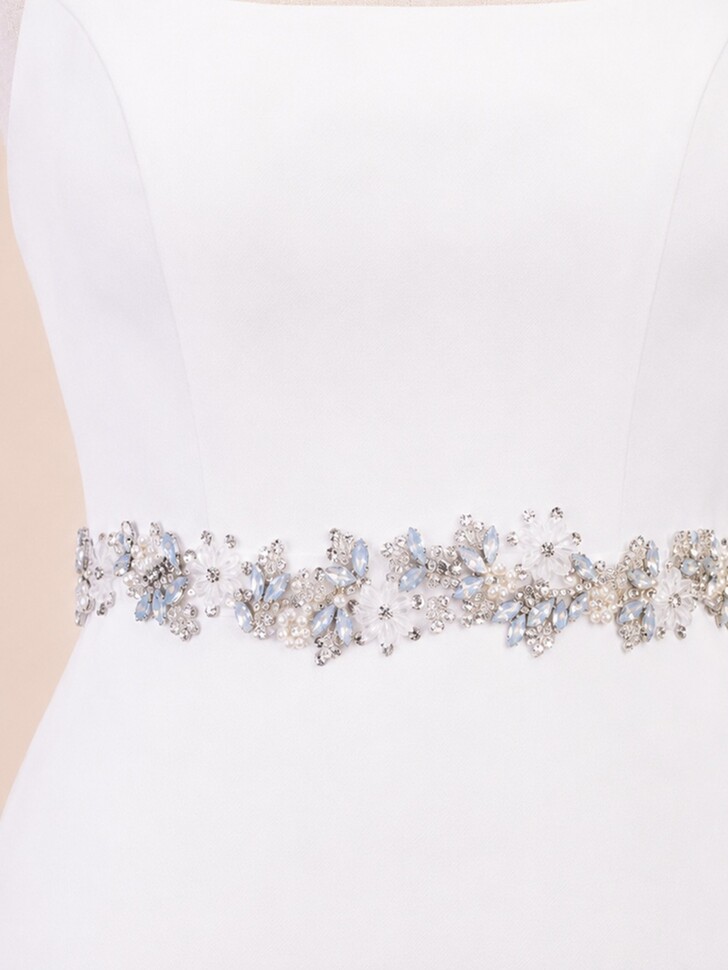 Perfect Bridal Floral Pearl and Crystal Bridal Belt
