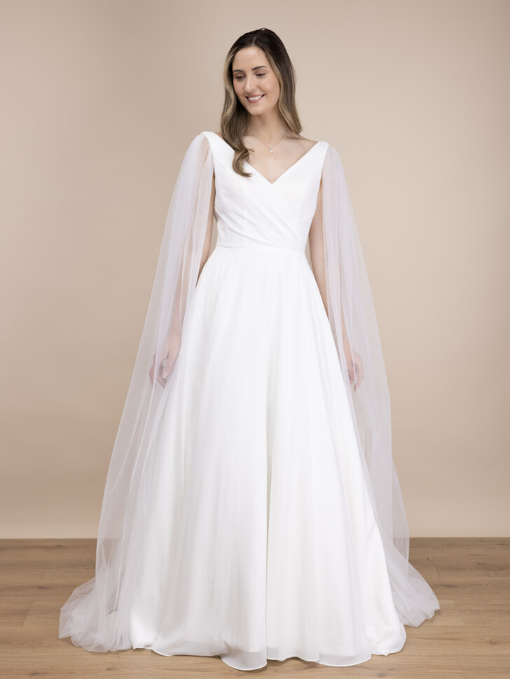 Perfect Bridal Ivory Tulle Angel Wing Veil Cape