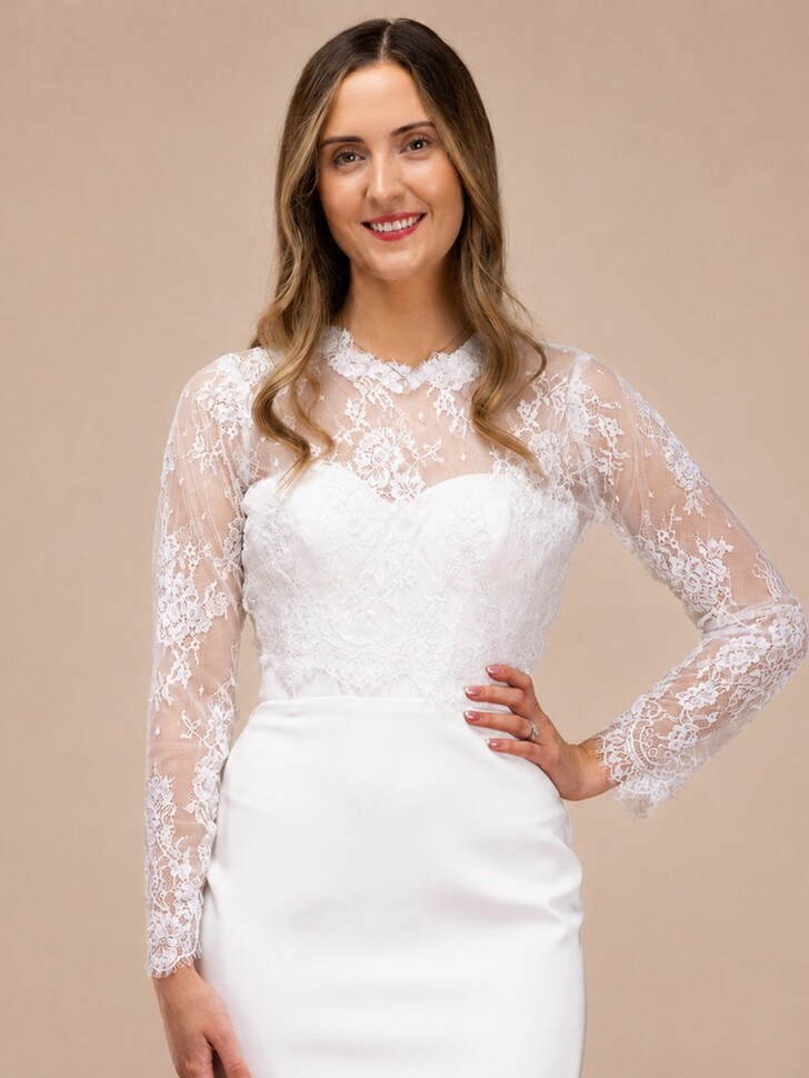Perfect Bridal Long Sleeve Lace Bridal Topper