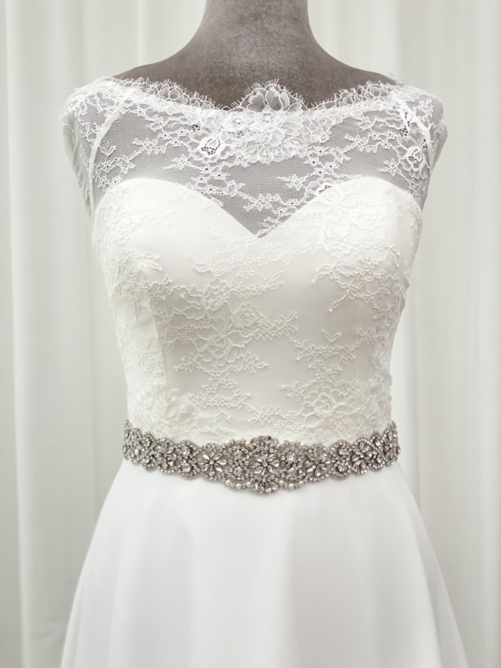 Perfect Bridal Pasek do sukienki Emmy w stylu vintage, z kryształkami i koralikami