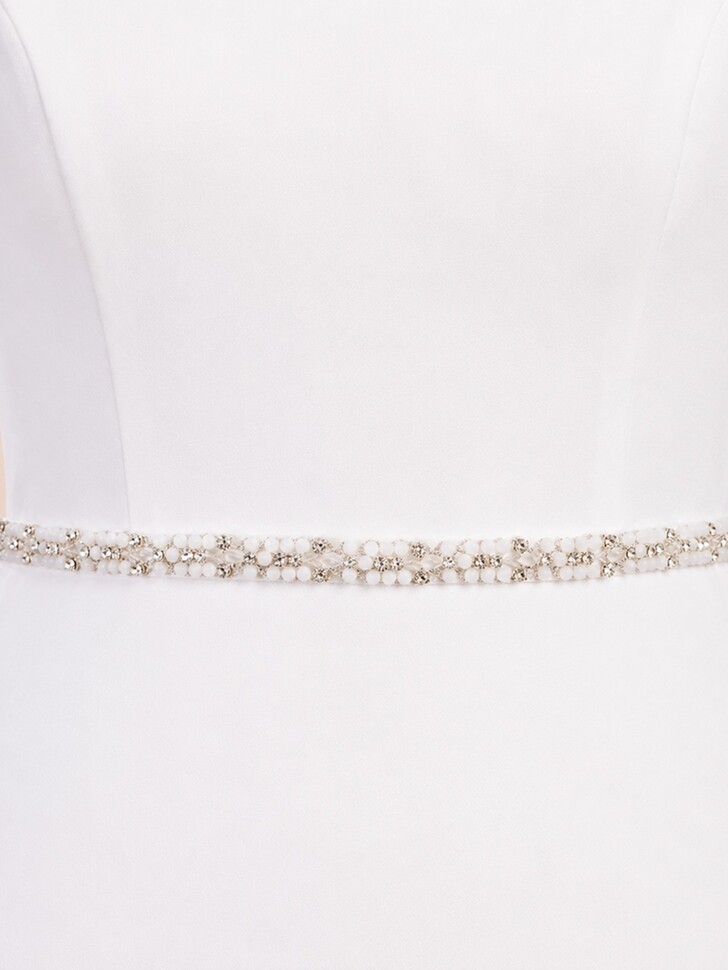 Perfect Bridal Slim Crystal and Beaded Bridal Belt