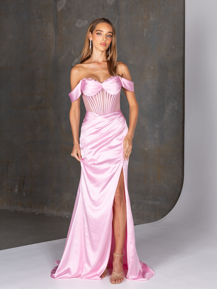 Robe de bal rose « Dominica » de Tania Olsen