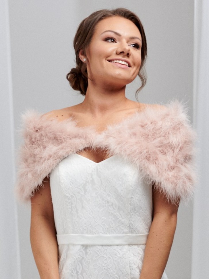 Scarlet Blush Feder Brautstola