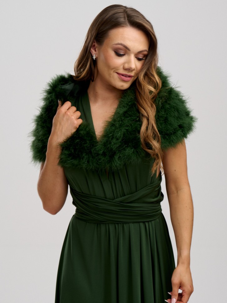 Scharlachrot Olive Grün Feder Hochzeit Wrap