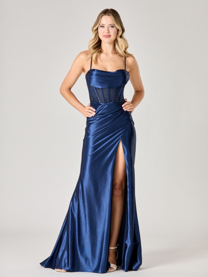 Suknia na studniówkę Tiffanys Lulu w kolorze granatowym (model TFY)