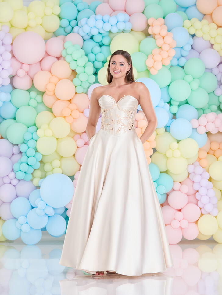 Tiffanys Becki Champagne Prom Dress