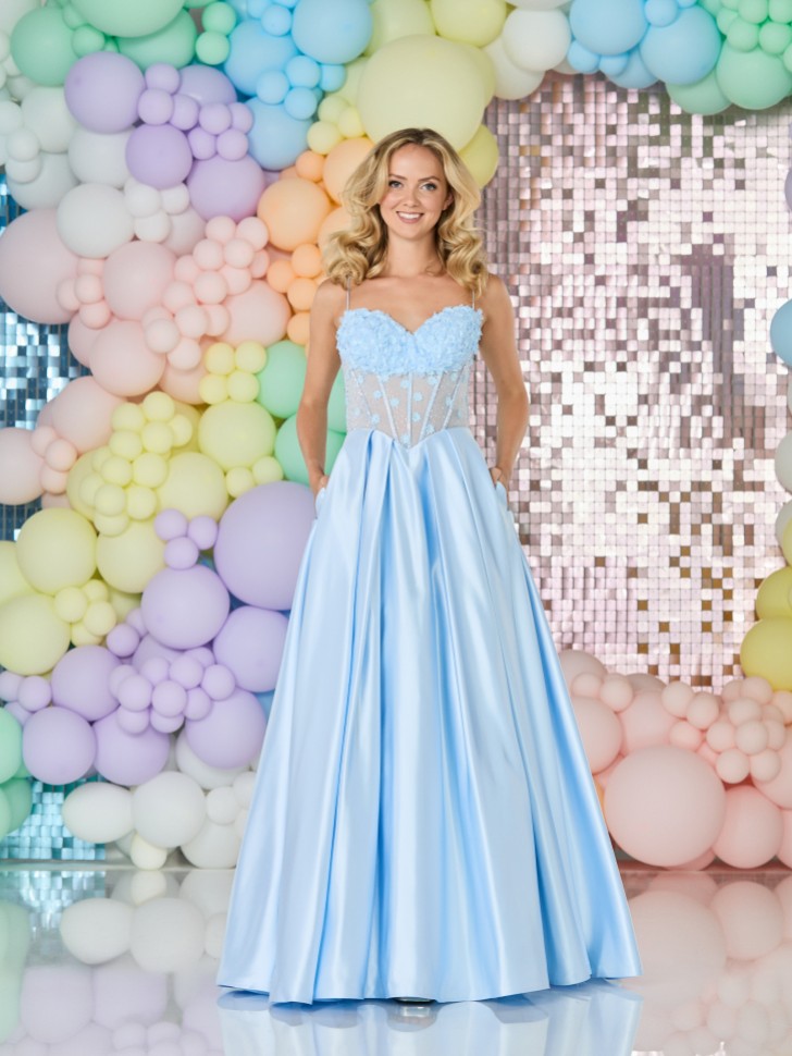 Tiffanys Kaylee Light Blue Prom Dress