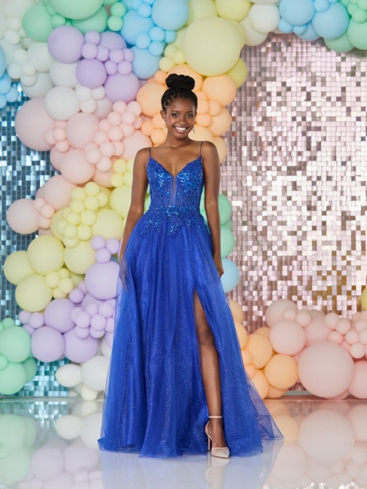 Tiffanys Sabina Robe de bal de fin d'année bleu royal