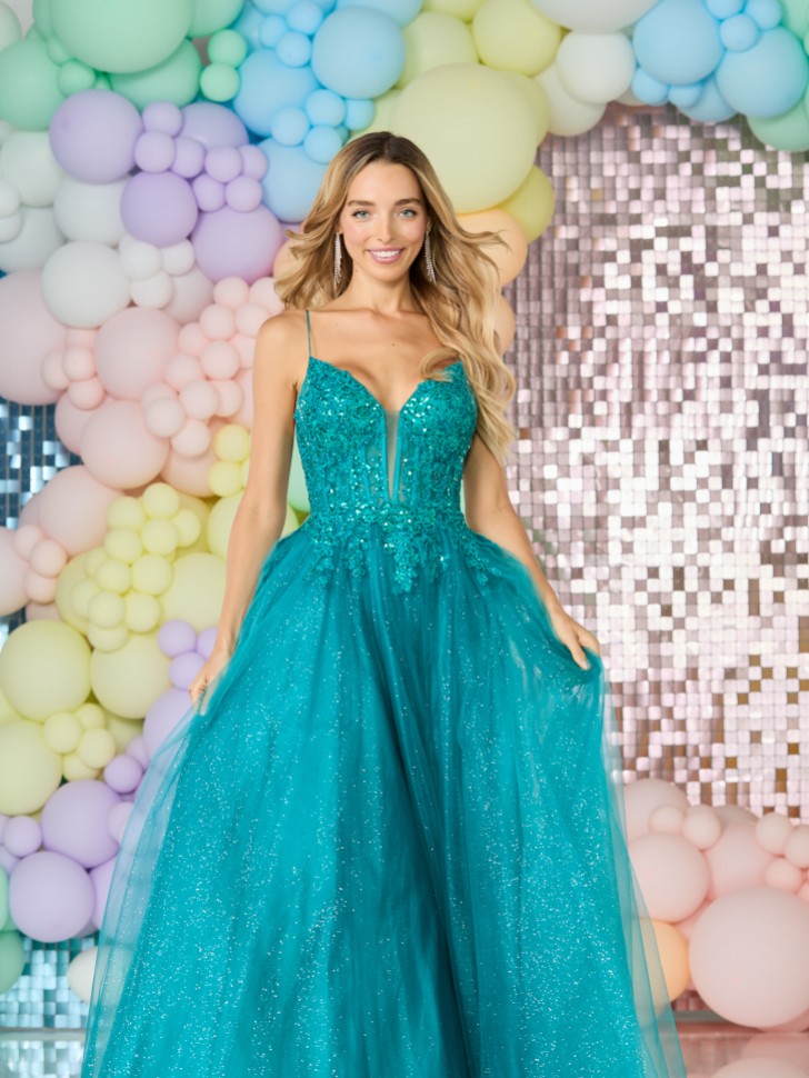 Tiffanys Sabina Teal Prom Dress