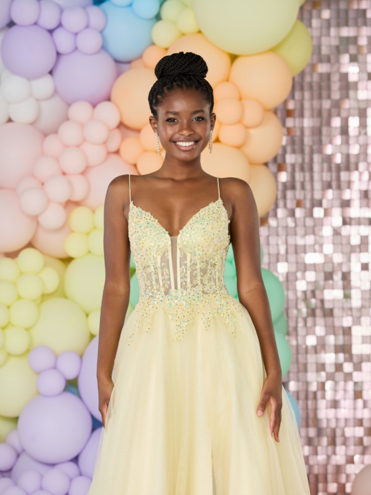 Tiffanys Sabina Zitrone Abschlussballkleid