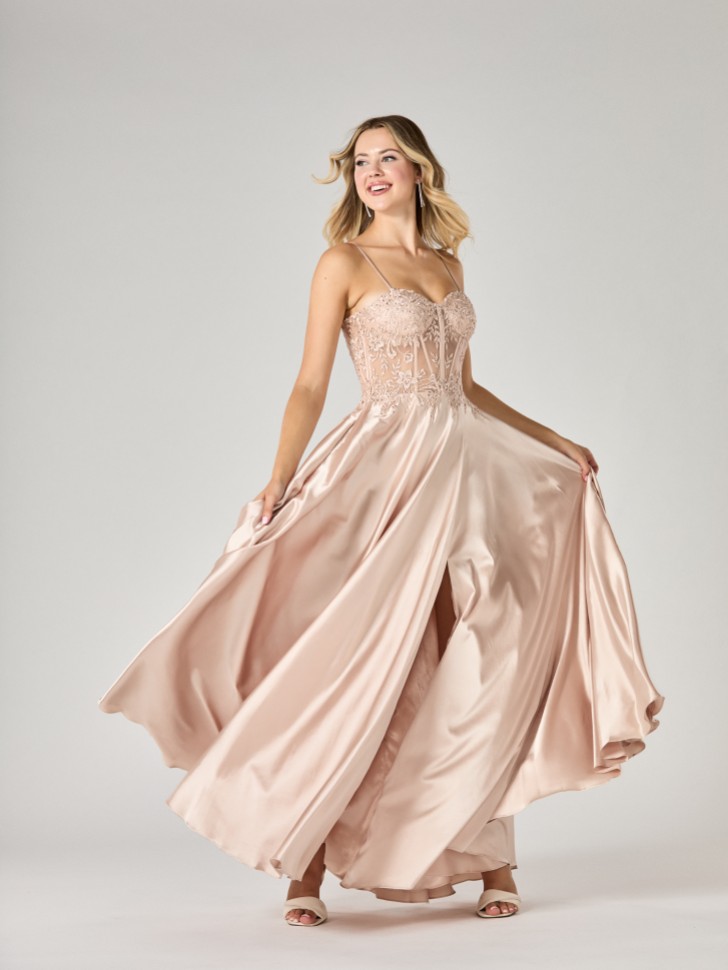 Vestido de baile Paloma Champagne TFY da Tiffany