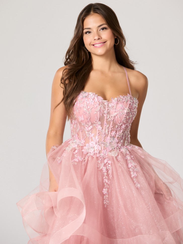 Vestido de baile Tiffanys Casey em rosa