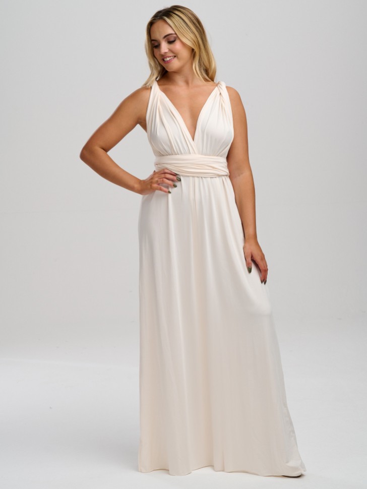 Vestido de dama de honra Emily Rose em creme, com vários estilos (tamanho único)