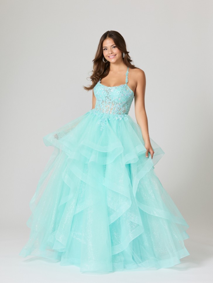 Vestido de fiesta Abby Aqua Blue TFY de Tiffany
