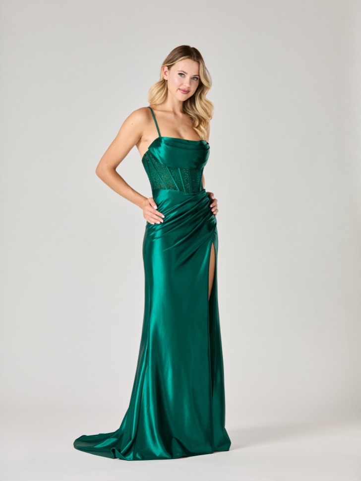 Vestido de fiesta Lulu de Tiffanys en verde oscuro (TFY)