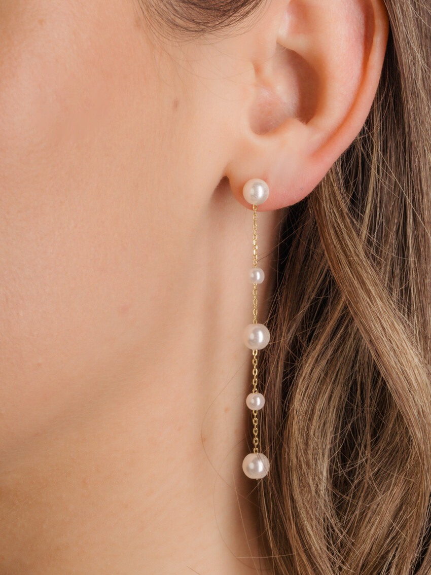 Fotografía: Perfect Bridal Atlanta Gold and Pearl Drop Two-Way Earrings