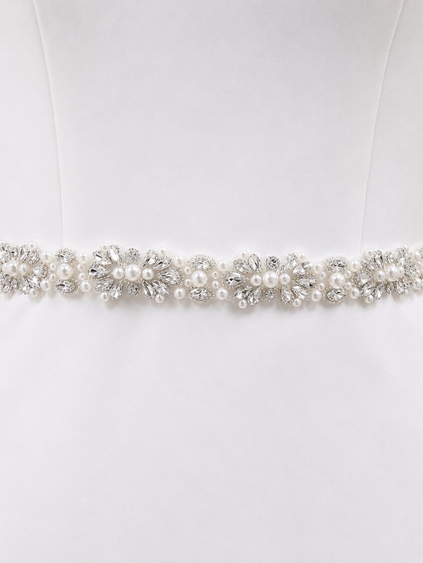 Photograph: Perfect Bridal Elegant Ivory Satin, Crystal and Pearl Bridal Belt