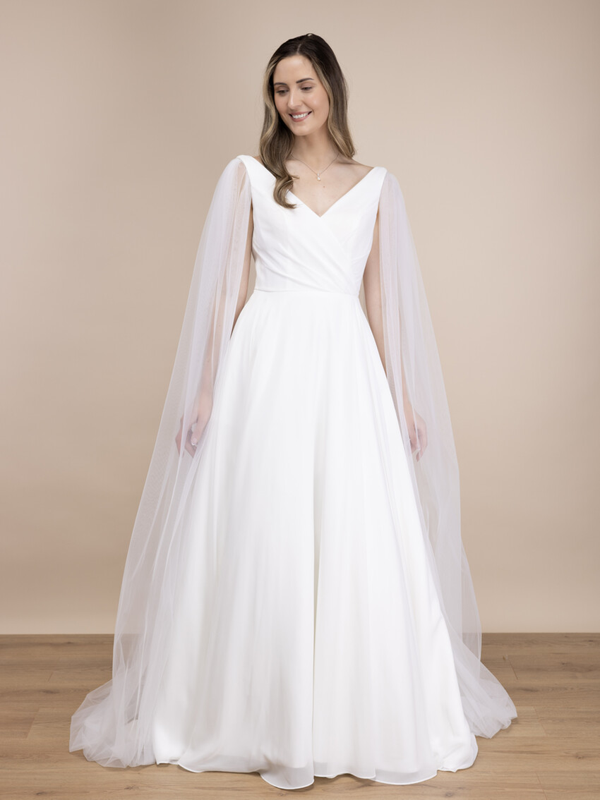 Photograph: Perfect Bridal Ivory Tulle Angel Wing Veil Cape