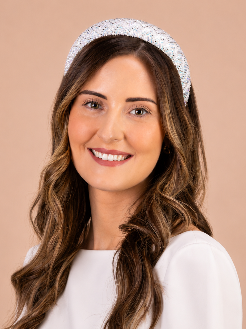 Photograph: Perfect Bridal Sophisticated Ivory and Silver Beaded Bridal Headband