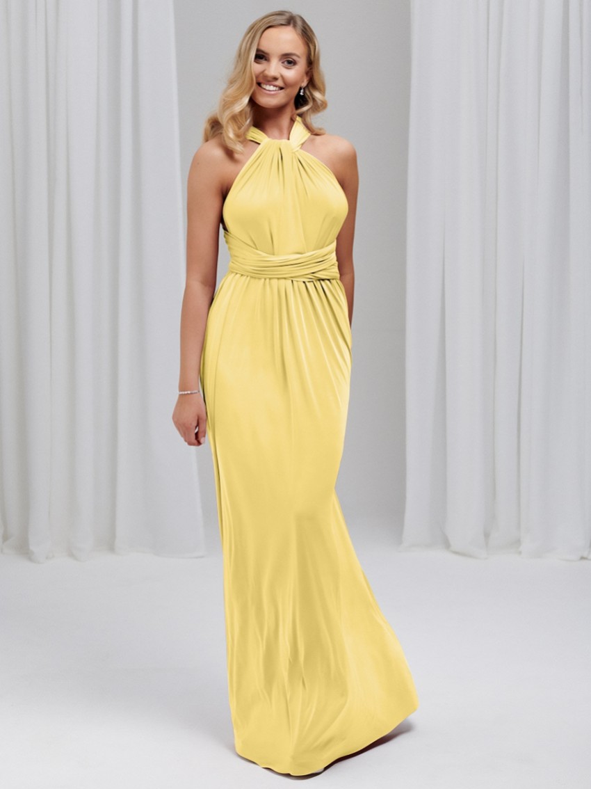 Photograph: Robe de demoiselle d'honneur multivoie Emily Rose Lemon (taille unique)