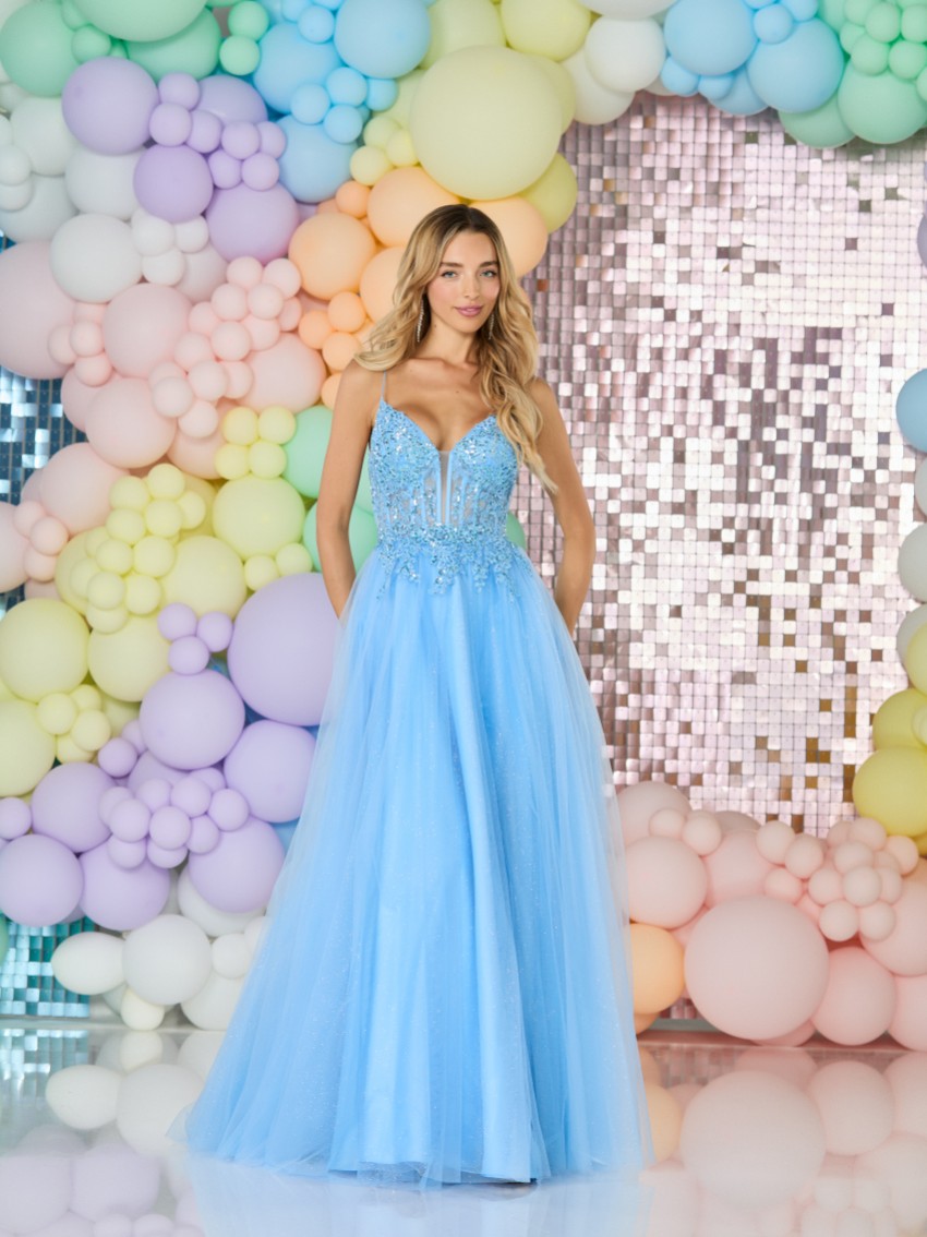 Photograph: Tiffanys Sabina Bluebell Prom Dress