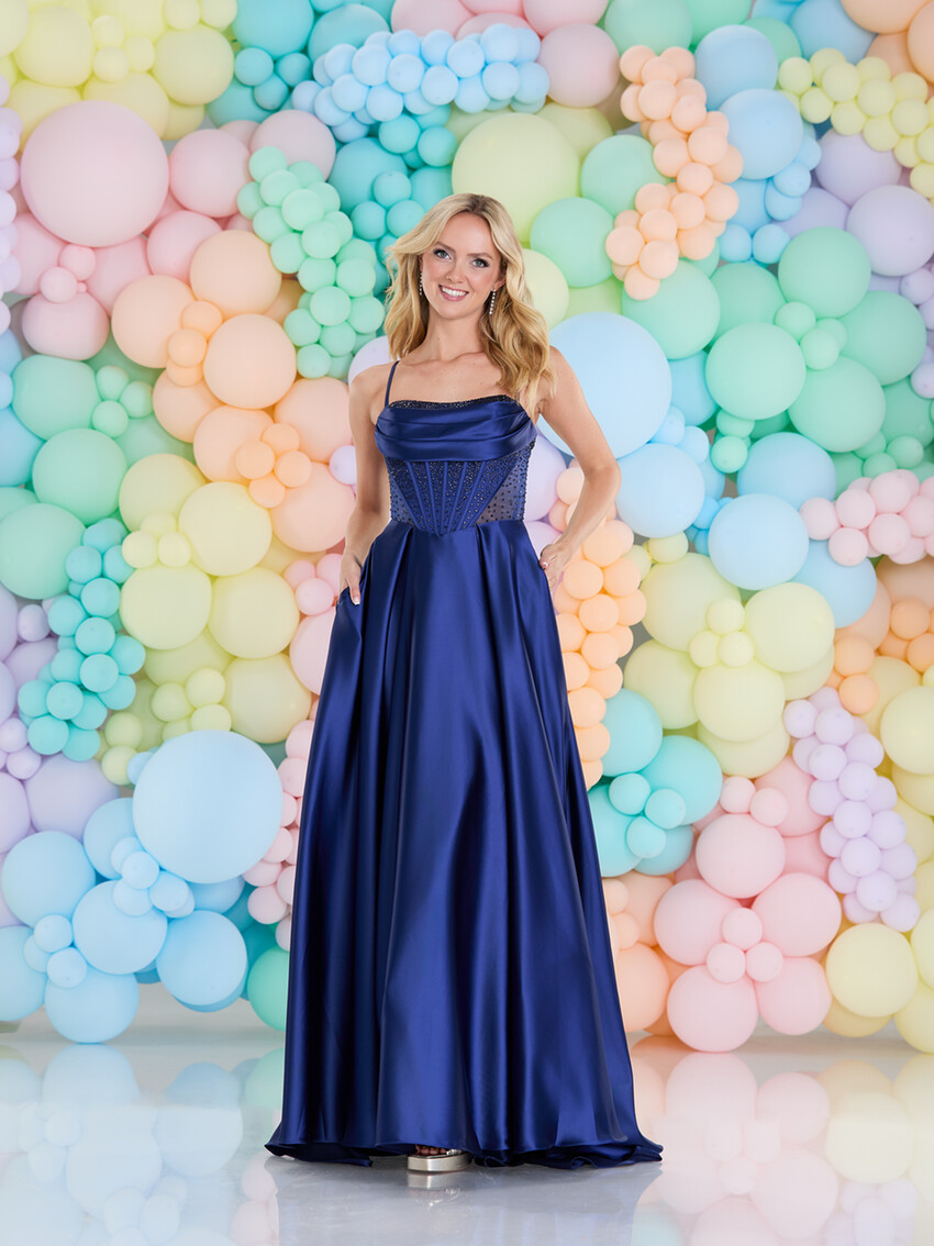 Photograph: Tiffanys Sally Navy Blue Prom Dress