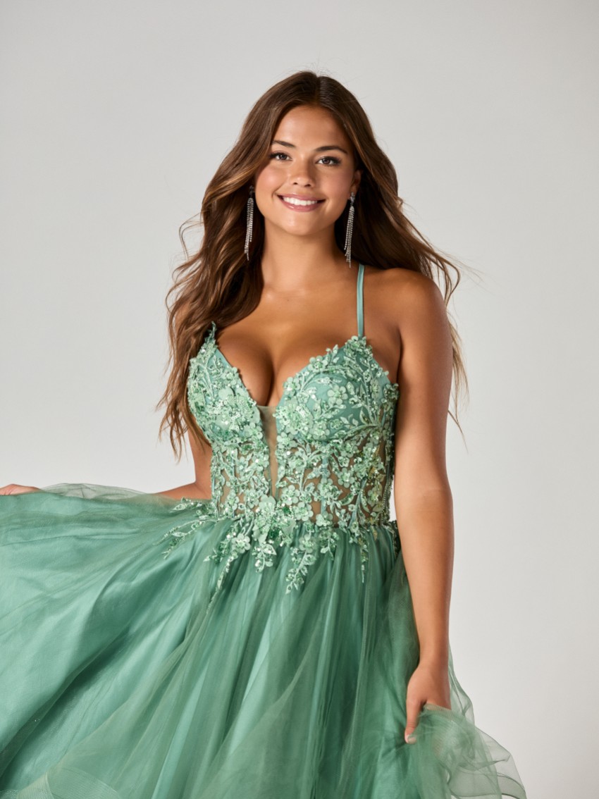 Photograph: Tiffanys Trinity Sage Green TFY Prom Dress
