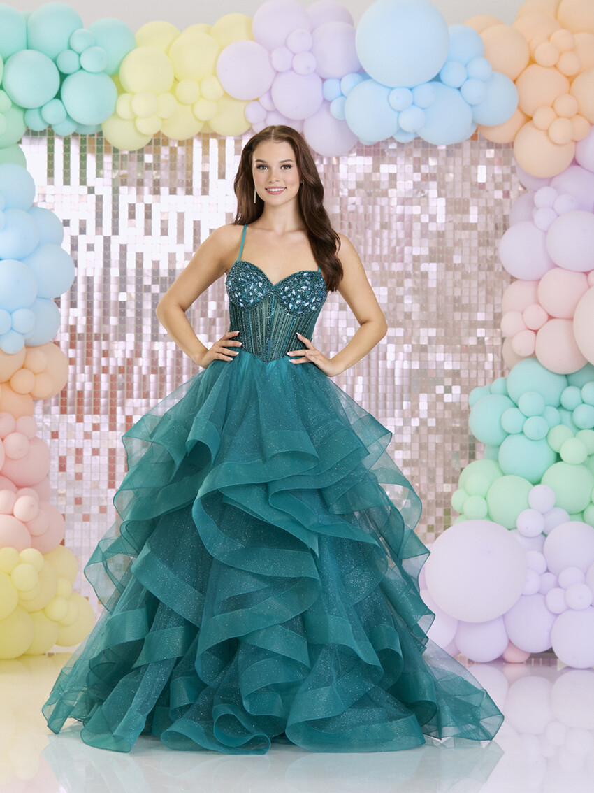 Photograph: Tiffanys Vesper Teal TFY Prom Dress