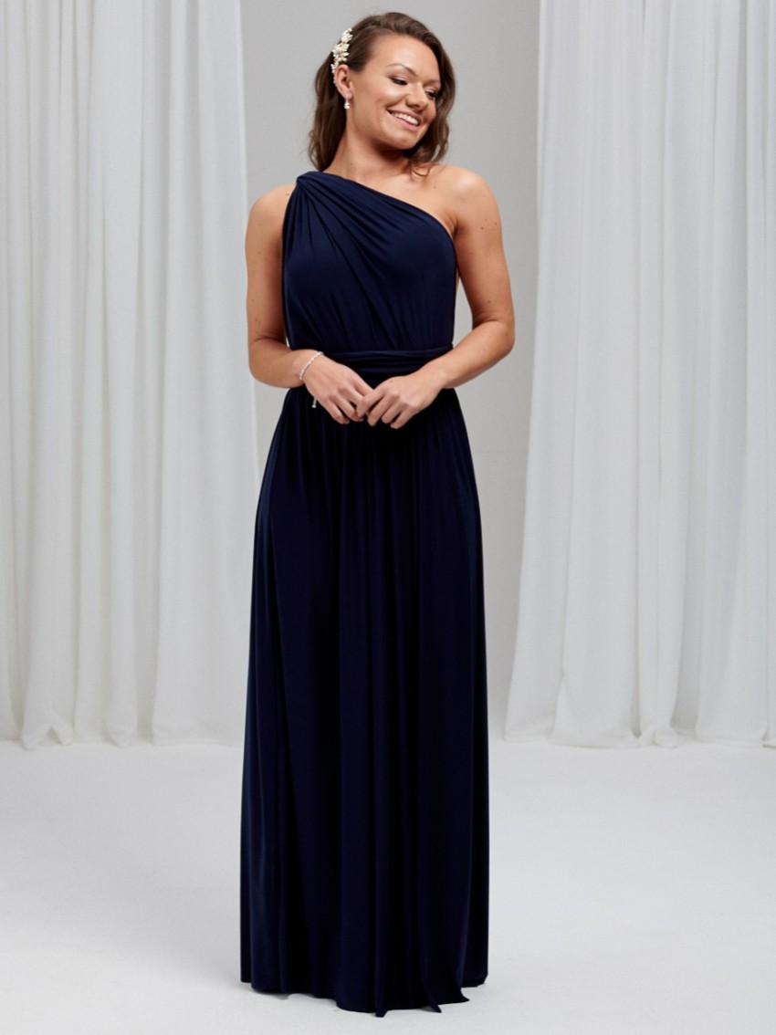 Fotografia: Vestido de dama de honra Emily Rose em azul-marinho com vários estilos (tamanho único)