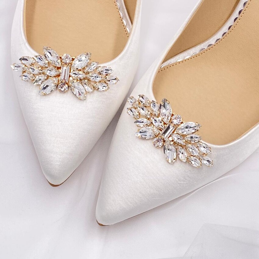 Fotografía: Adornos para zapatos «Glamour Gold Classic Crystal»