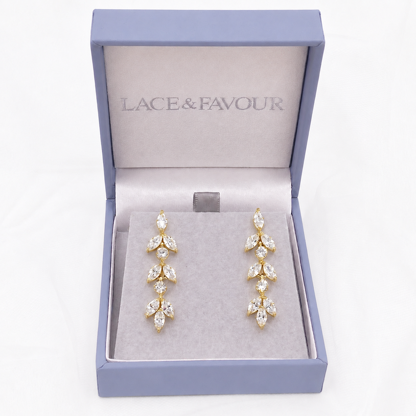 Photograph: Aria Gold Cubic Zirconia Drop Earrings