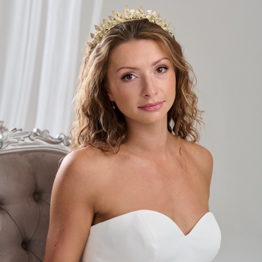 Photograph: Arianna Aurelia Pearl and Leaves Bridal Headband AR635