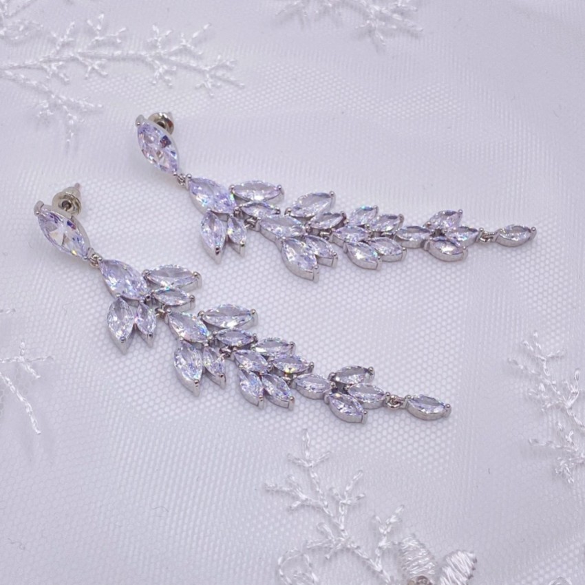 Photograph: Belize Statement Cubic Zirconia Long Drop Earrings