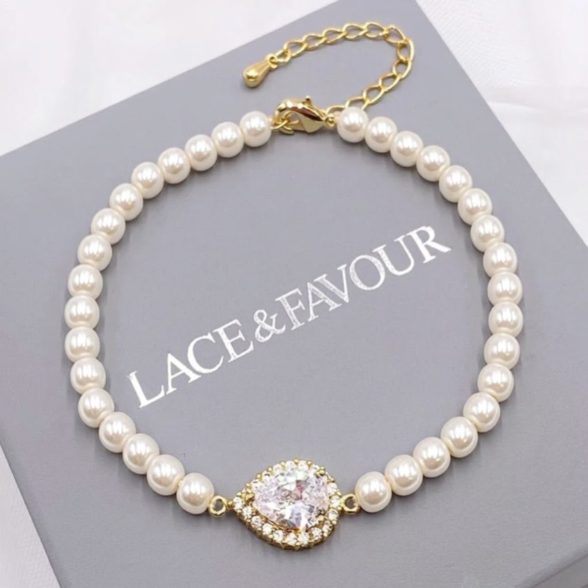 Zdjęcie: Bransoletka ślubna Desiree Chic Pearl (złota)