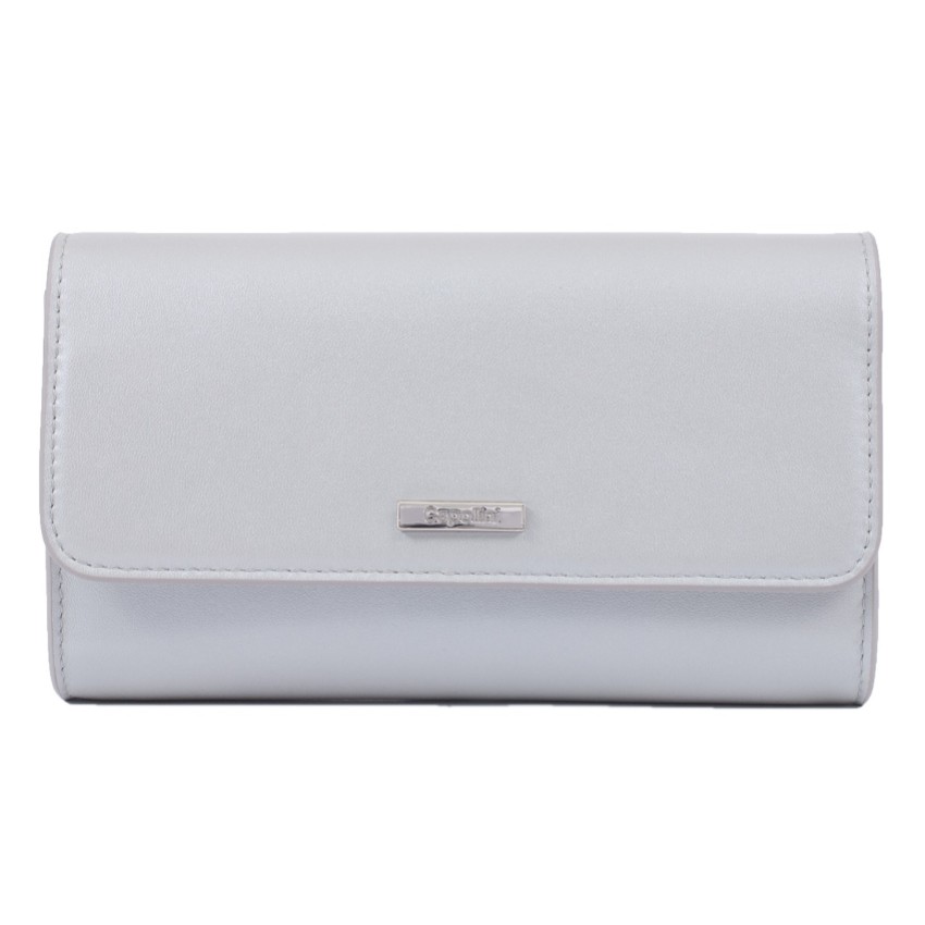 Fotografía: Capollini Bolso de mano de piel gris paloma con acabado perlado