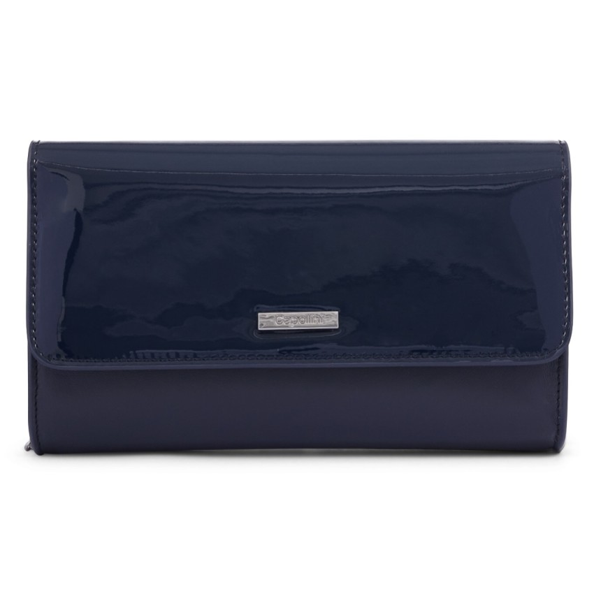 Fotografia: Capollini Clutch em couro envernizado azul-marinho