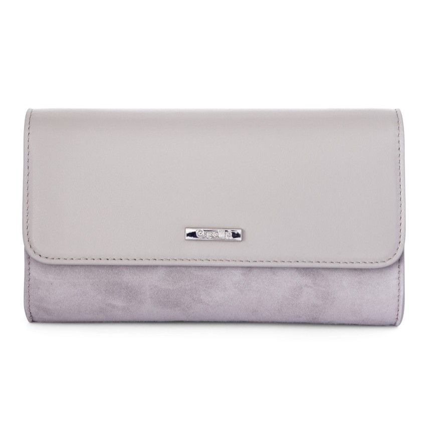 Photograph: Capollini Grey Suede and Leather Clutch Bag