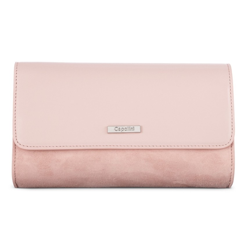 Fotograf: Capollini Rosa Clutch-Tasche aus Wildleder und Leder