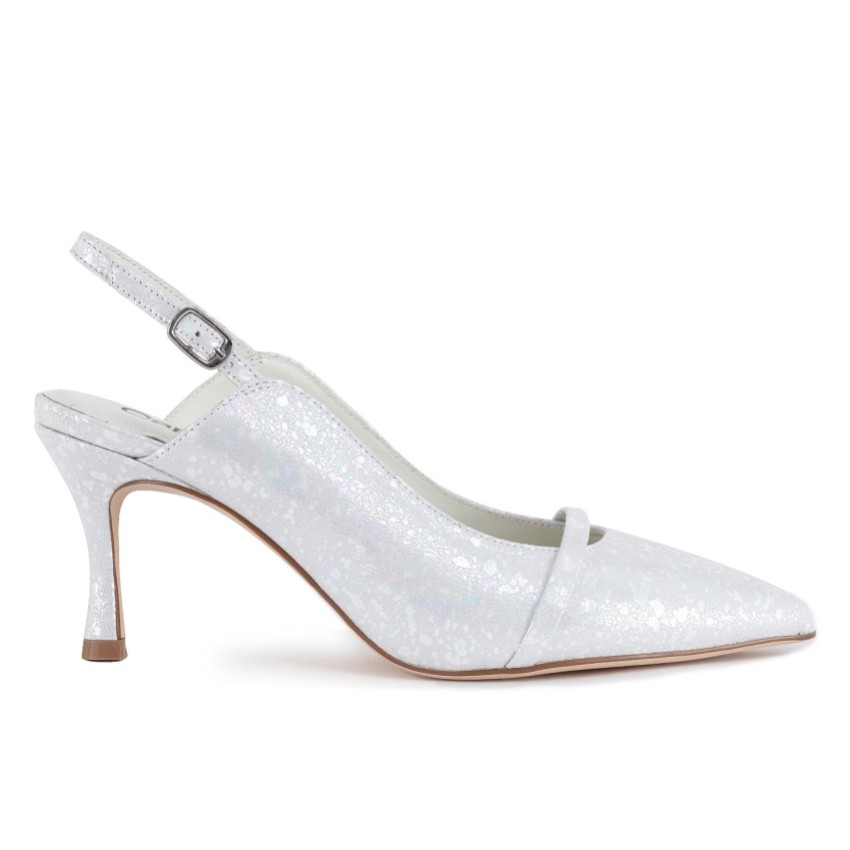 Fotografía: Capollini Zapatos de tacón medio con talón abierto de piel nacarada Emory
