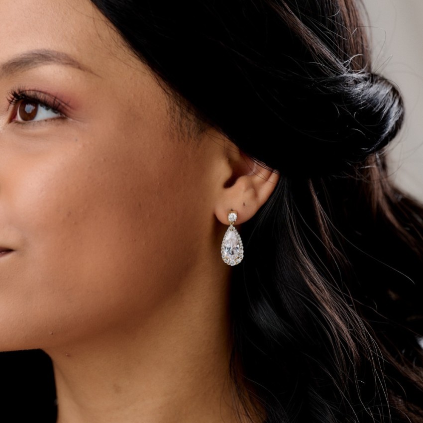 Photograph: Eliza Gold Sparkling Cubic Zirconia Drop Earrings