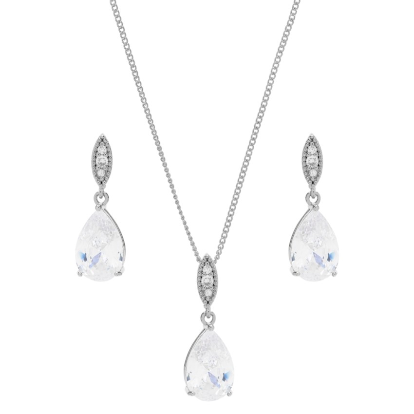 Fotograf: Ellie Cubic Zirconia Kristall Hochzeitsschmuck Set