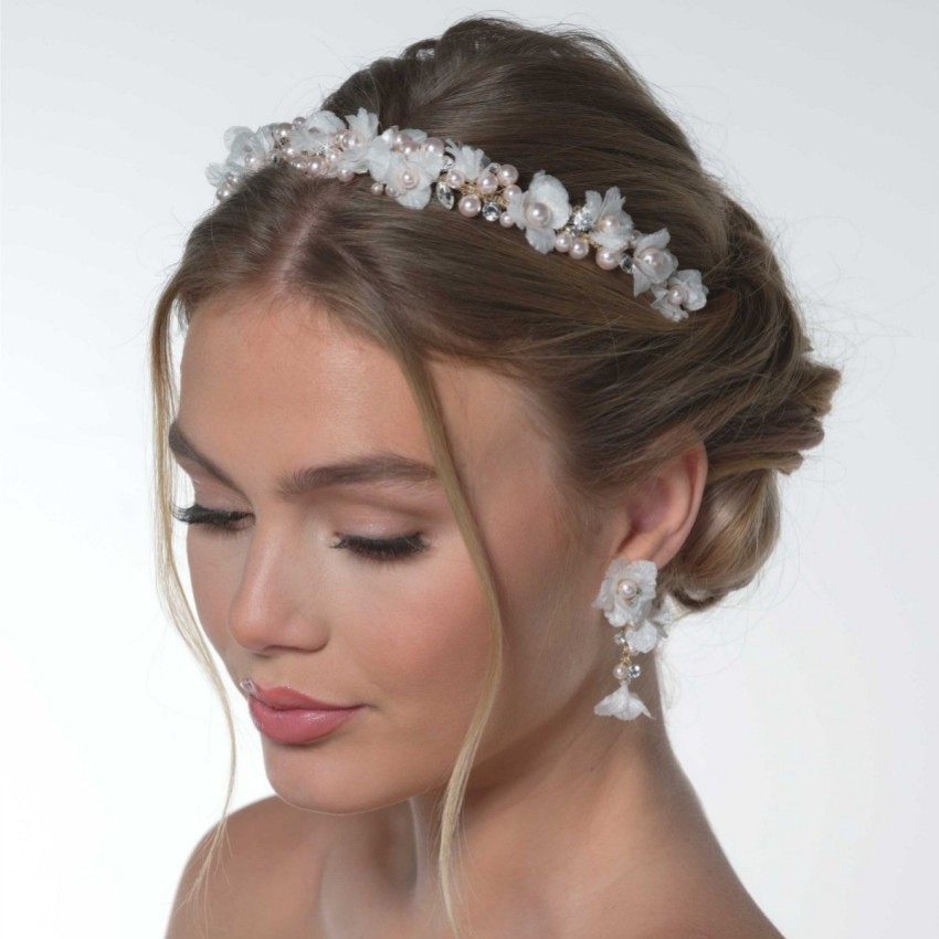 Fotografia: Fita para a cabeça floral Amaryllis Blush Pearls