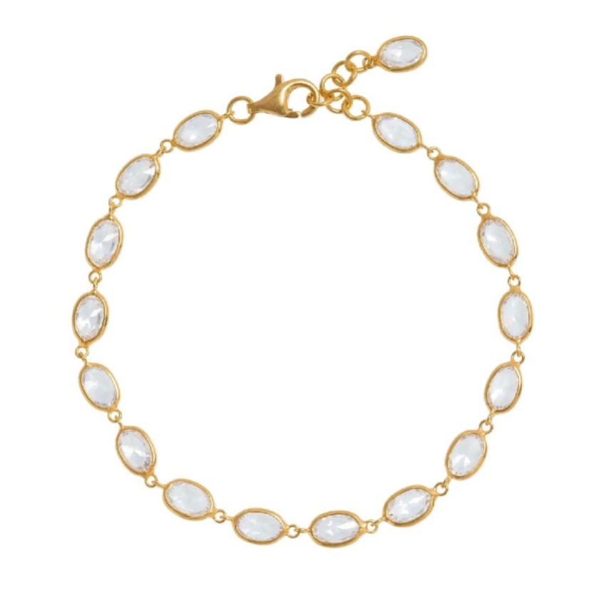 Fotografia: Freya Rose Pulseira com cristal oval emoldurado em ouro