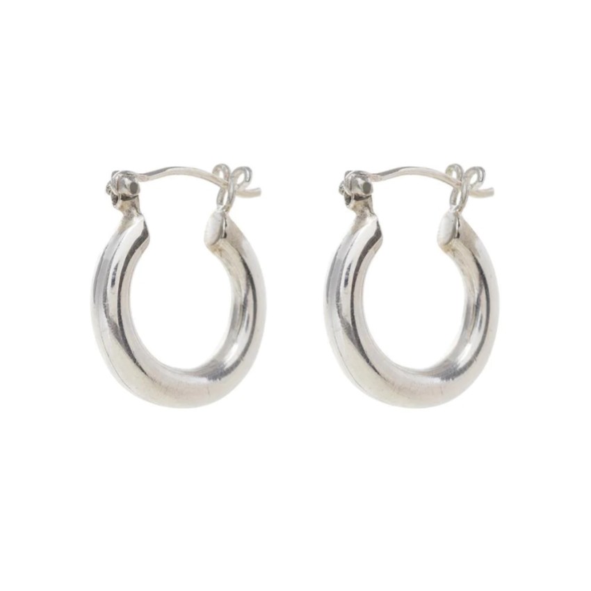 Photograph: Freya Rose Silver Mini Hoop Earrings