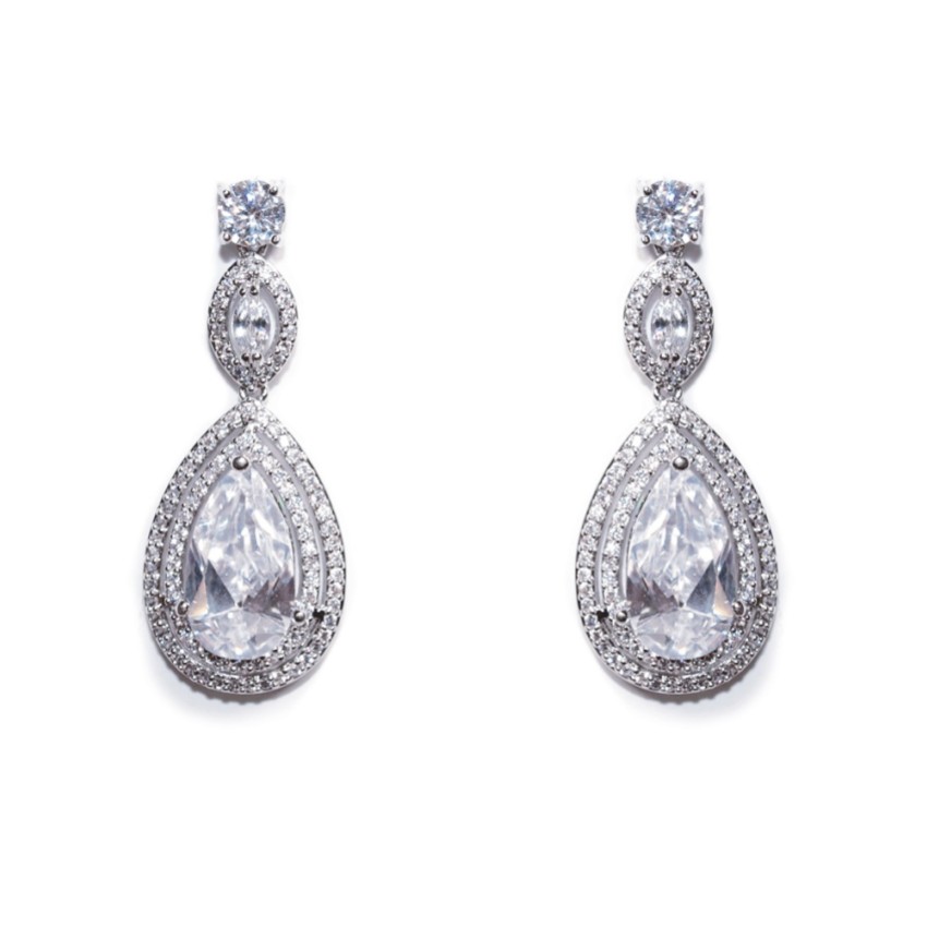 Fotografia: Ivory and Co Brincos de noiva Cotton Club Crystal Drop